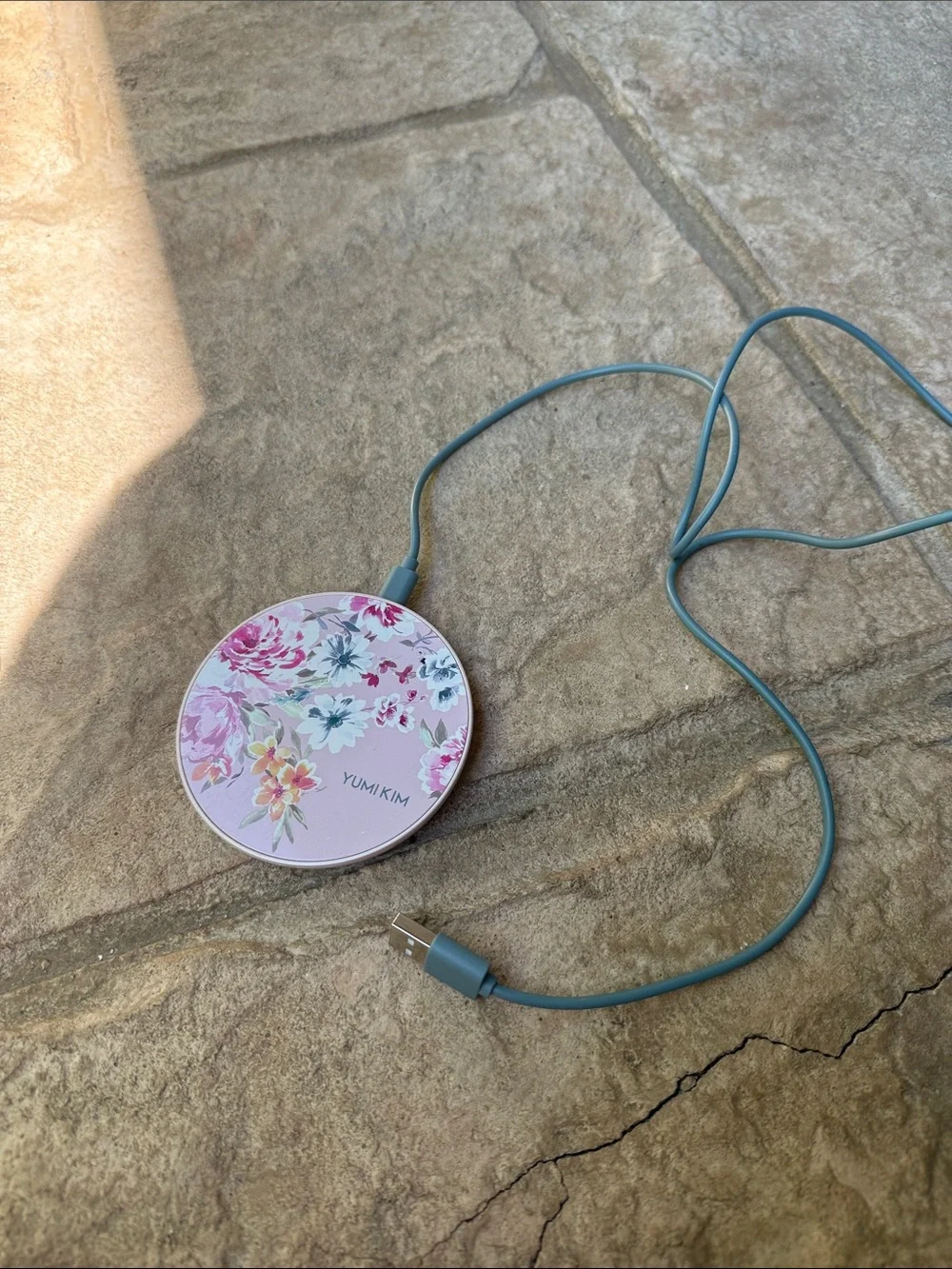 Yumi Kim Pink Floral Round Portable Charger